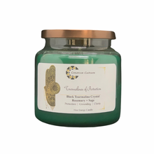 Tourmalines of Protection - Rosemary + Sage Energy Candle